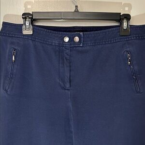 Alfani Navy Blue Straight Leg Cotton Blend Pants
